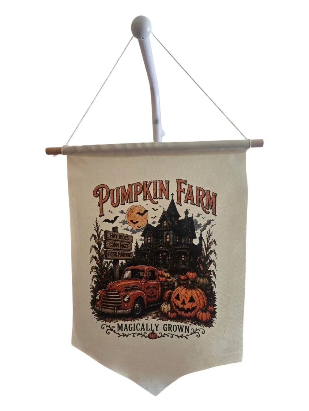 Handmade Fall Home Decor • Rustic Pumpkin Farm Wall Hanging Boho Decor 0062
